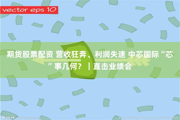 期货股票配资 营收狂奔、利润失速 中芯国际“芯”事几何？｜直击业绩会