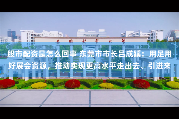 股市配资是怎么回事 东莞市市长吕成蹊：用足用好展会资源，推动实现更高水平走出去、引进来