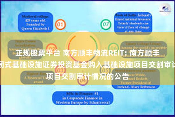 正规股票平台 南方顺丰物流REIT: 南方顺丰仓储物流封闭式基础设施证券投资基金购入基础设施项目交割审计情况的公告