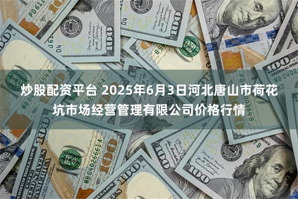 炒股配资平台 2025年6月3日河北唐山市荷花坑市场经营管理有限公司价格行情