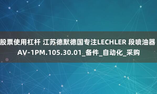 股票使用杠杆 江苏德默德国专注LECHLER 段喷油器 AV-1PM.105.30.01_备件_自动化_采购