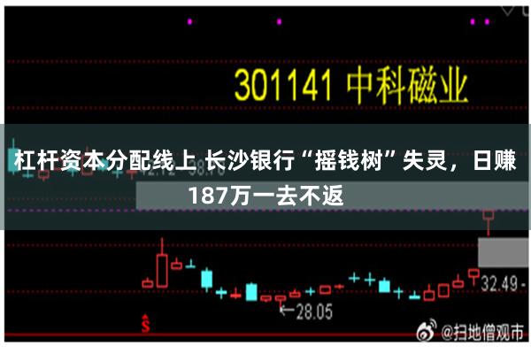 杠杆资本分配线上 长沙银行“摇钱树”失灵，日赚187万一去不返