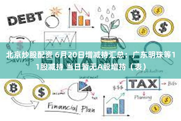 北京炒股配资 6月20日增减持汇总：广东明珠等11股减持 当日暂无A股增持（表）
