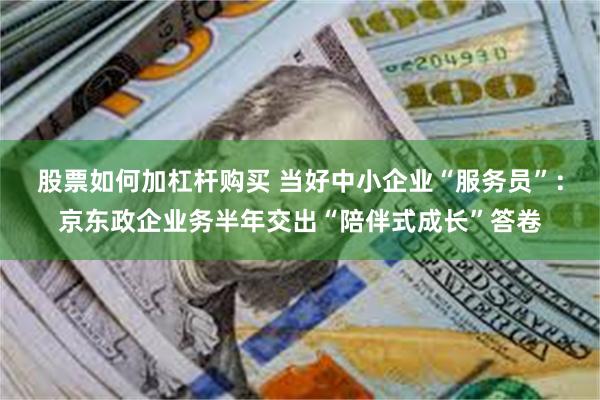 股票如何加杠杆购买 当好中小企业“服务员”：京东政企业务半年交出“陪伴式成长”答卷